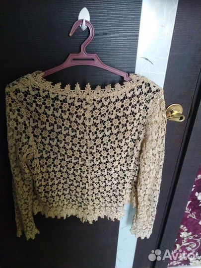 Ажурный на чёрном подкладе из шифона 50-52р