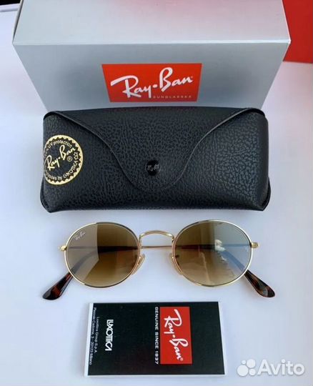 Очки ray ban oval коричневые