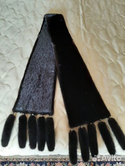 Меховой шарф-палантин