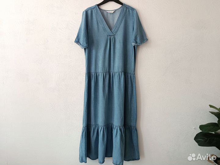 Платье ярусное джинсовое 44 46