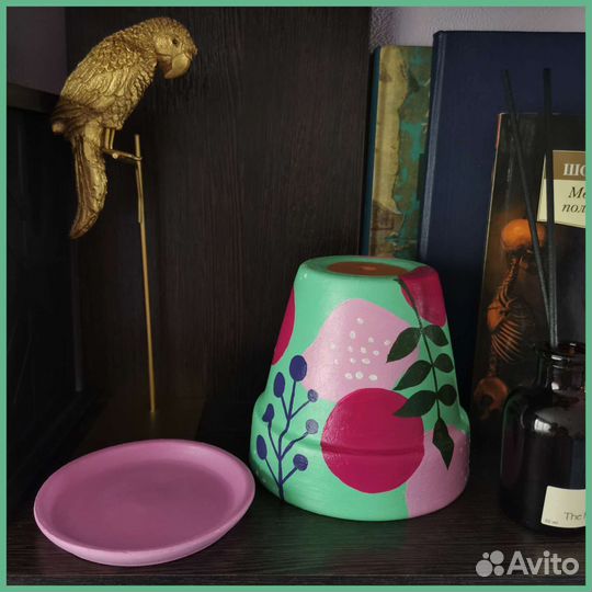 Цветочный горшок роспись