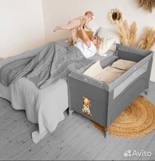 Манеж кровать с матрасом
