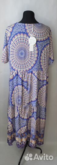 Платье свободного кроя из штапеля