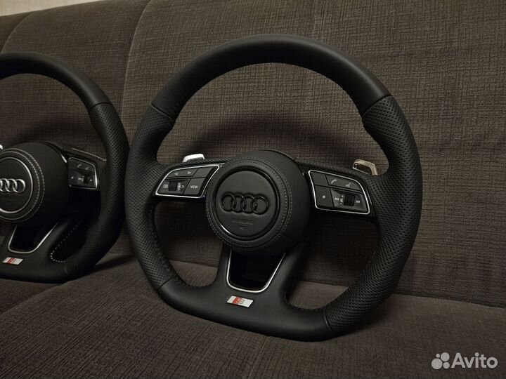 Руль audi скос S красная подсветка