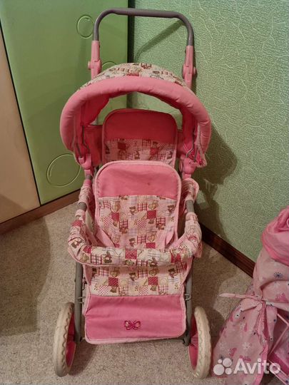 Игрушечная коляска для кукол и кроватка