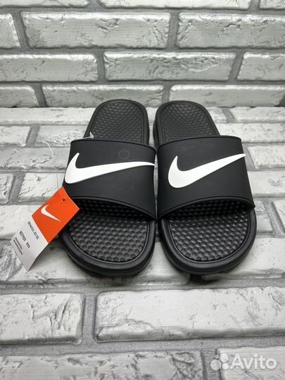 Шлепанцы мужские nike kawa benassi black резиновые