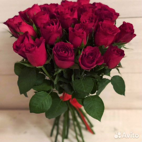 Цветы Розы Букет 25 роз Эквадор. Доставка 24/7