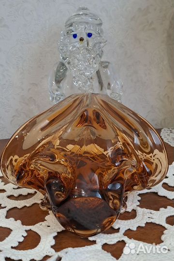 Ваза конфетница цветное стекло