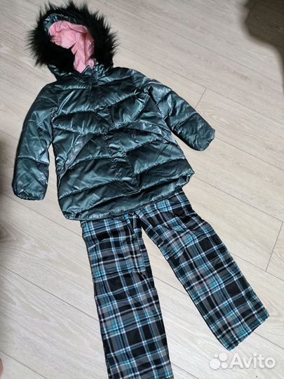 Комплект костюм куртка комбинезон зимний 128