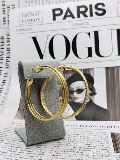 Винтажные серьги-кольца 60-80 гг США К30Д