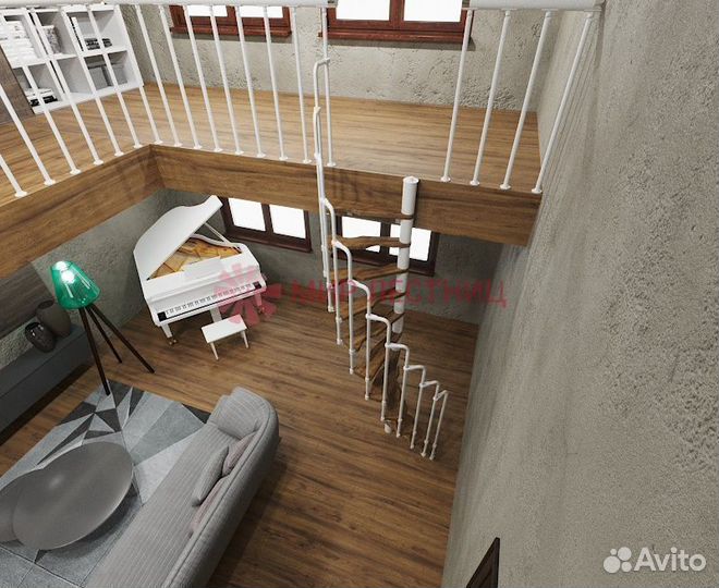 Винтовая лестница SMART White 1400*700