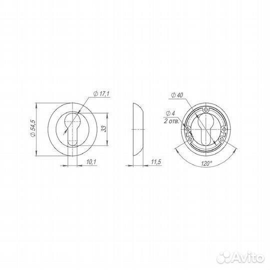 Ключевина P TL CFB-18 круглая розетка (кофе глянец