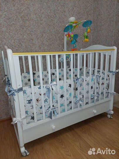 Новые бортики подушки 2 комплекта+простынь+плед