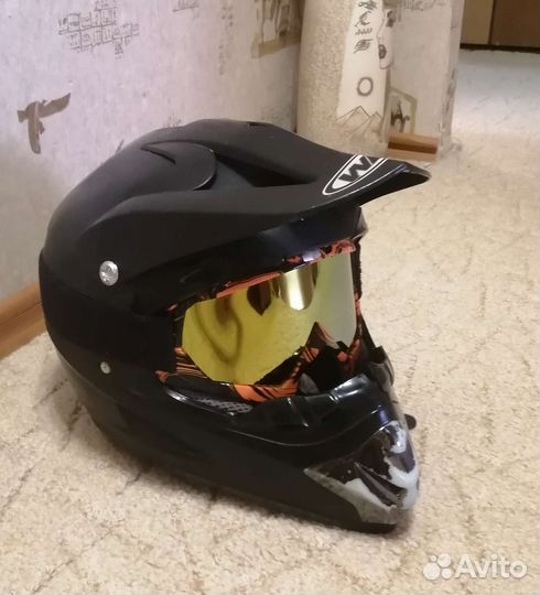 Шлем для мотокросса с очками