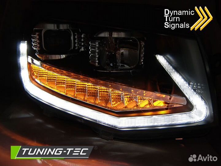 VW T6 15-19 Фары tube light черные