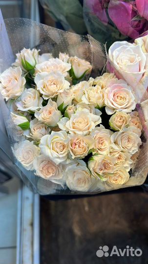 Роза кустовая, доставка роз, букет из розочек