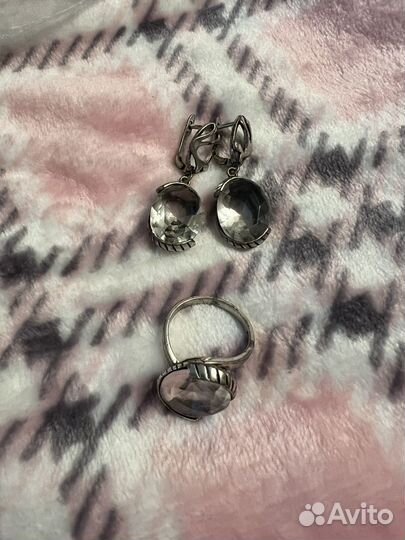 Серьги, кольца серебро