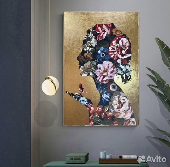 Картина маслом девушка с розой