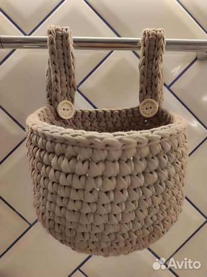 Вязаные корзинки ручной работы