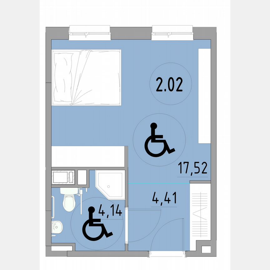 1-к. апартаменты, 26,1 м², 2/13 эт.