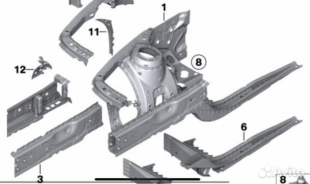 Лонжерон передний bmw f30