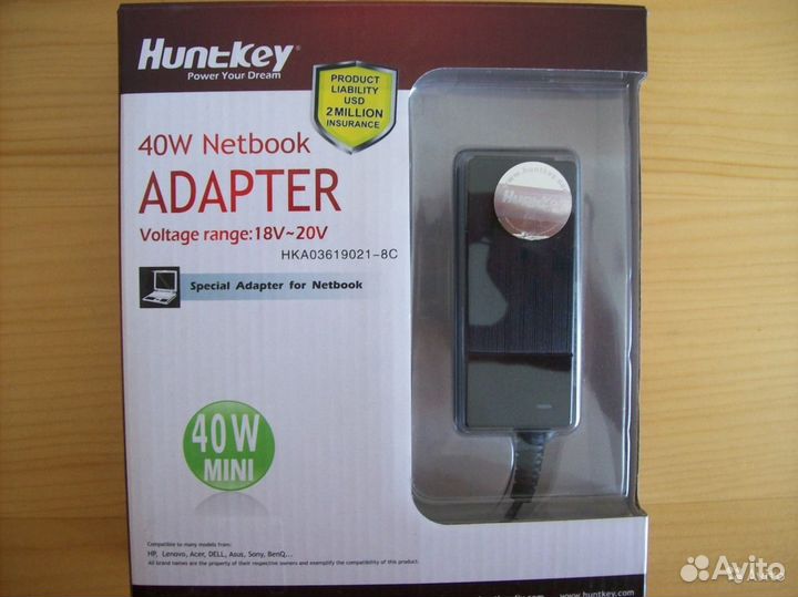 Адаптер питания HuntKey 40W Mini для нетбука