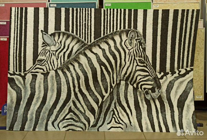 Картина зебра постер фреска жидкие обои панно
