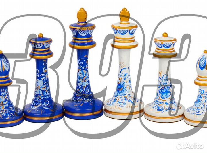 Шахматные фигуры Гжель (большие, с утяжеле (52918)