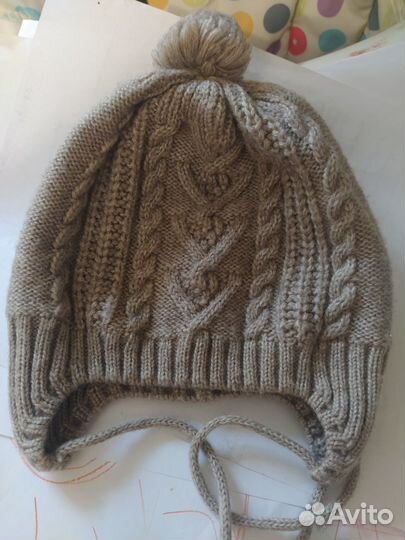 Шапка детская зимняя новая на завязках