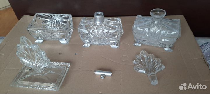 Хрустальный набор для туалетного столика СССР