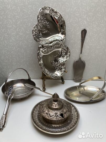 Мельхиор Паштетница Конфетница Лопатка мен