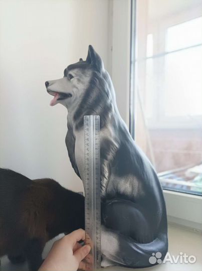 Статуэтка копилка собака хаски керамика