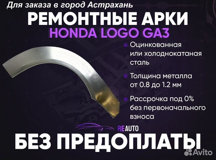 Ремонтные арки на Honda Logo GA3 передние