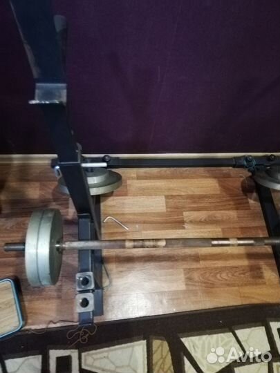 Стойка для штанги+грифом и блинами