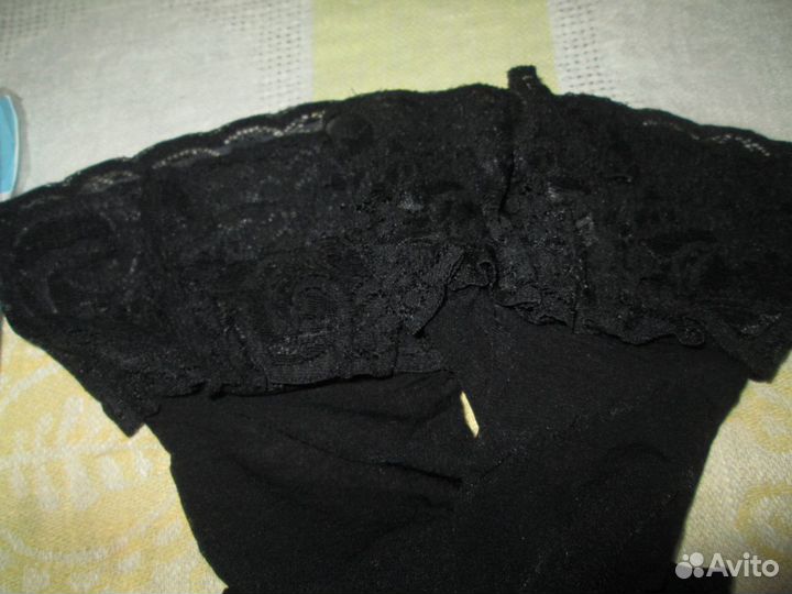 Чулки женские чёрные с кружевом