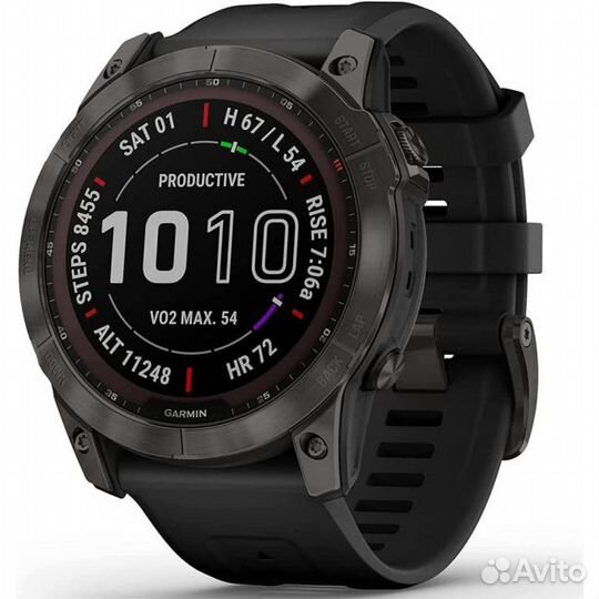 Часы garmin fenix 7X sapphire solar серый карбон