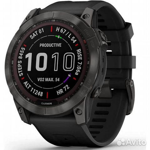Часы garmin fenix 7X sapphire solar серый карбон