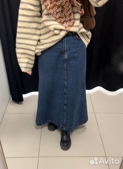 Джинсовая юбка макси