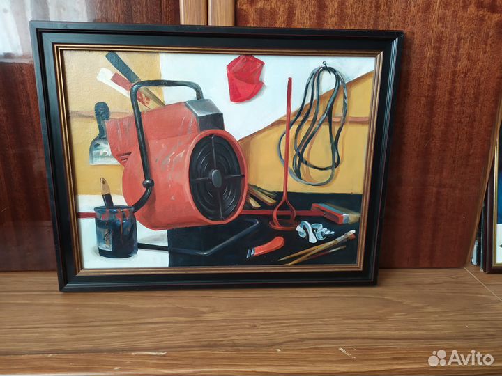 Картина маслом на картоне натюрморт новая