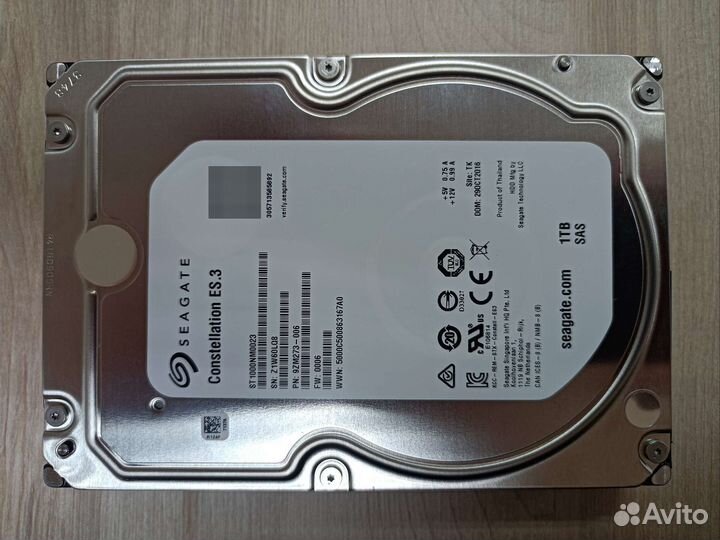 Почти новые Seagate SAS st1000nm0023 1Tb 3.5