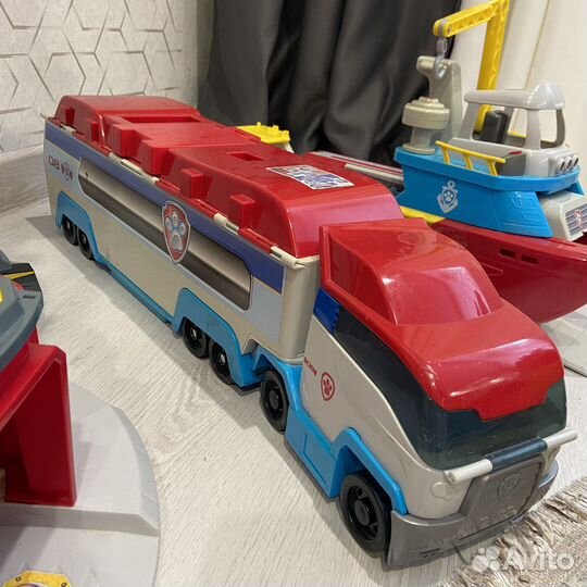 Игрушки щенячий патруль, база, машина, катер