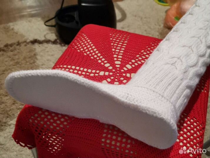 Сапожки на подошве вязаные