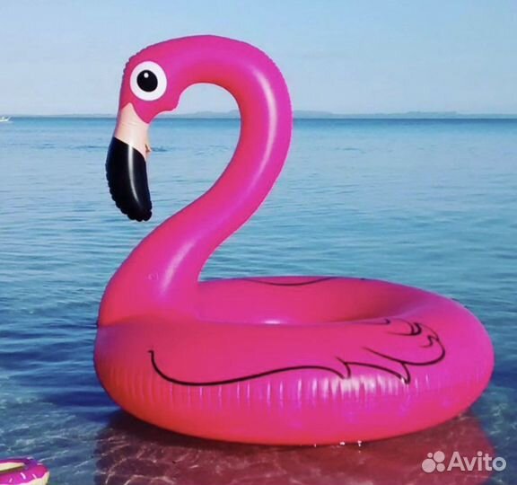 Надувной круг розовый фламинго