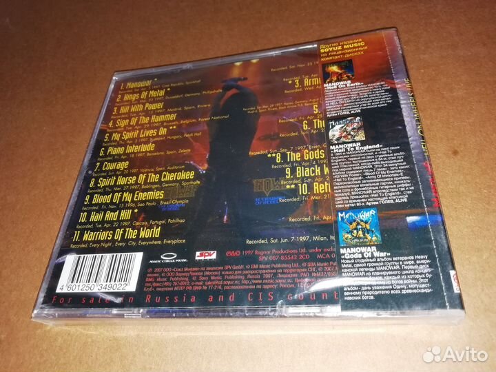 Manowar - Hell On Wheels (Live) 2xCD Лицензия союз