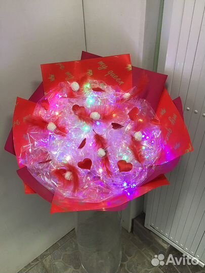 Светящийся букет с бабочками