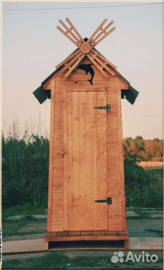 Дачный туалет деревянный прямоугольник TLF