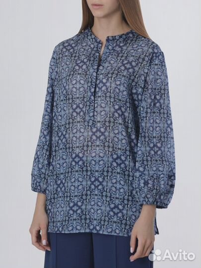 Туника хлопковая с принтом Elena Miro