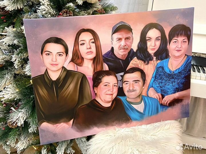 Портрет по фото на холсте (печать на холсте)