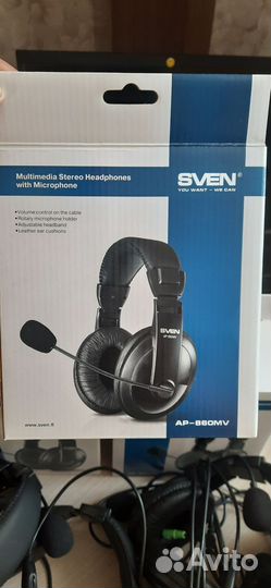 Наушники игровые с микрофоном для пк sven AP860MV
