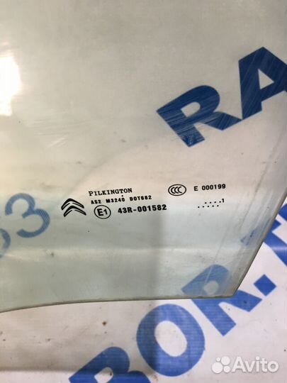 Стекло передней двери лев citroen C4 1.6 ат хетчбе